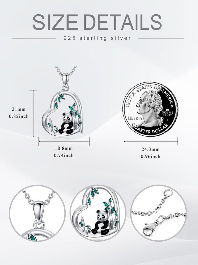 Cargari Store Dragonfly/Butterfly/Elephant/Hummingbird/Axolotl/Horse/Panda/Bee necklace for Women 925 Sterling Silver Heart Pendant Necklace Animal Jewelry Gifts for Women - Image 5
